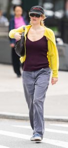 Jennifer Lawrence in a Yellow Cardigan