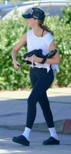 Jessica Alba in a Black Cap