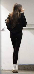 Kaia Gerber in a Black Leggings