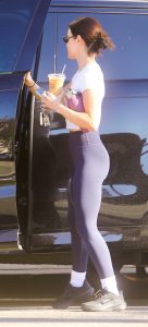 Lucy Hale in a Black Sneakers