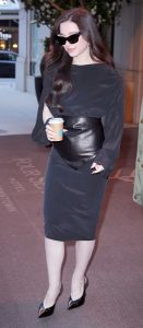 Mikey Madison in a Black Dress