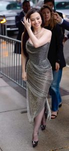 Mikey Madison in a Silver Dress